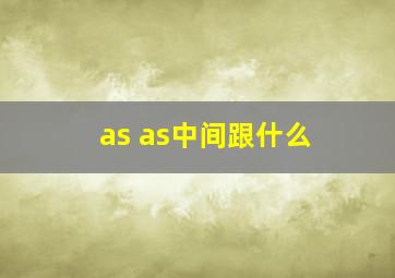 as as中间跟什么